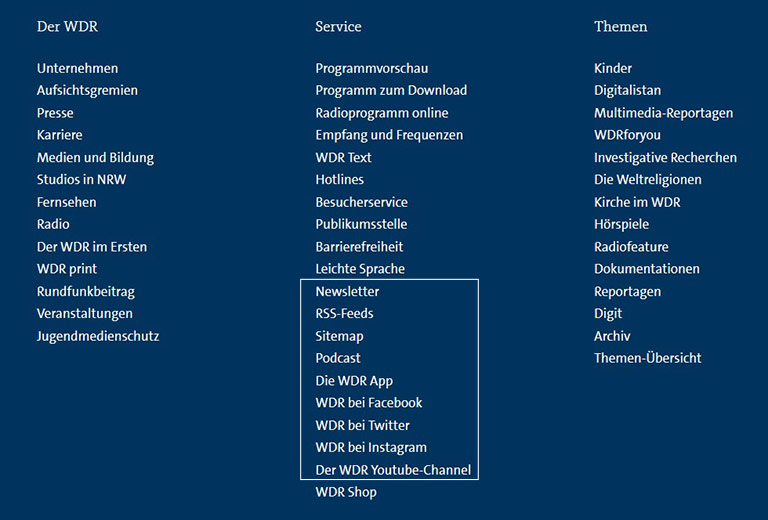 Öffentlich-rechtliche Sender wie der WDR experimentieren ebenfalls mit Vertriebskanälen (siehe Markierung). Hinweise auf Alexa-Skills sind auf Webseiten bisher aber nicht zu finden. | screenshot