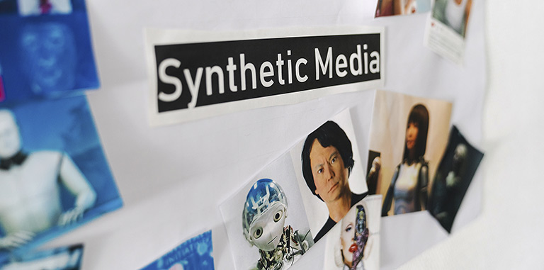 Was verbinden wir mit dem Begriff synthetische Medien? Brainstorming-Session bei einem Treffen zum digitalen Wandel im WDR beim Innovation Hub in Köln-Bocklemünd. | Foto: WDR/Annika Fußwinkel